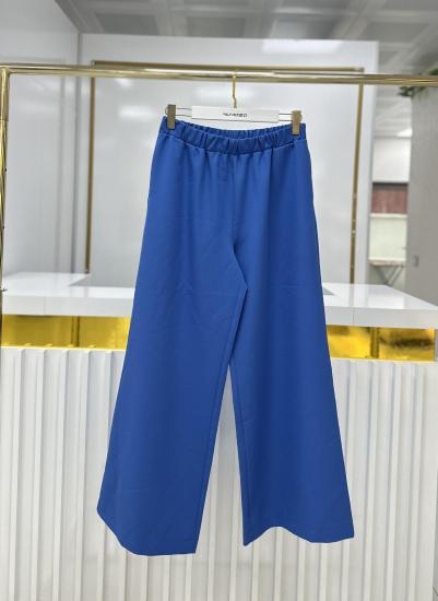 NUSS BELİ LASTİKLİ PALAZZO PANTALON MAVİ