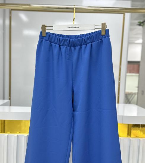 NUSS BELİ LASTİKLİ PALAZZO PANTALON MAVİ